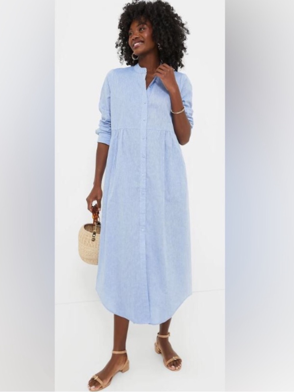 Tuckernuck Chambray Linen Lydell Maxi Dress Size XL